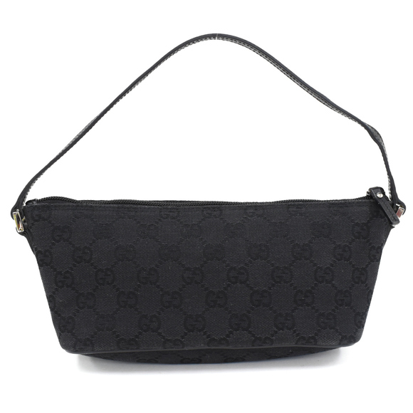 Gucci Accessory Pouch Mini Handbag GG Canvas Leather Black - Picture 3 of 9